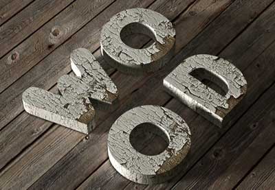 How to Create a 3D Chipped, Painted Wood Text Effect in Adobe Photoshop