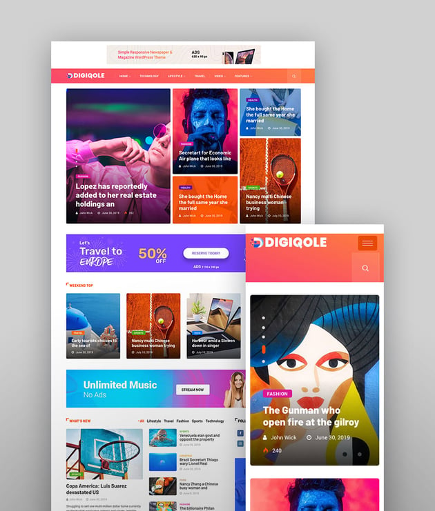 Digiqole - News Magazine Premium Responsive WordPress Theme